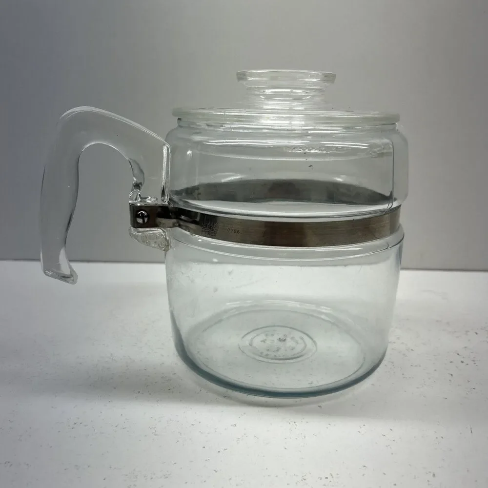 Pyrex #7756B Stove Top 6-Cup Coffeepot Percolator Made in‎ USA ~ ‼️Read DESC‼️